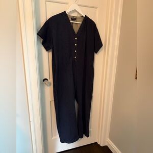 Ilana kohn Henry Navy Button-Up Jumpsuit xs